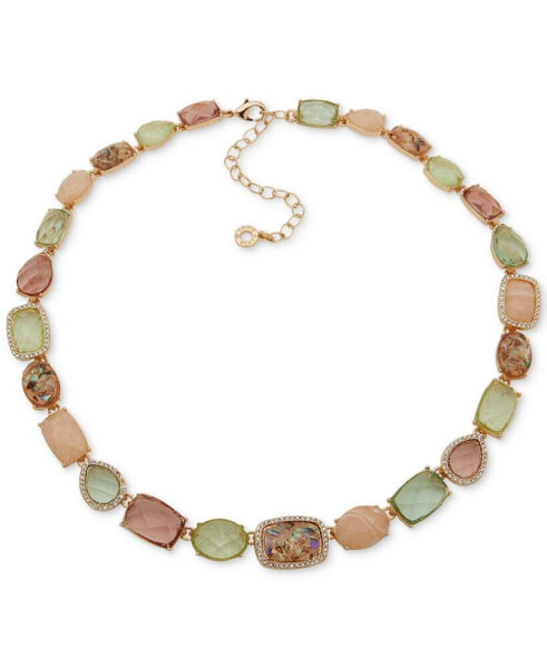 Gold-Tone Crystal Stone Collar Necklace, 16" + 3" extender