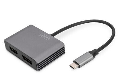 DIGITUS USB Type-C™ 4K 2-in-1 DisplayPort + HDMI Graphics Adapter - 0.2 m - USB Type-C - HDMI + DisplayPort - Male - Female - Straight