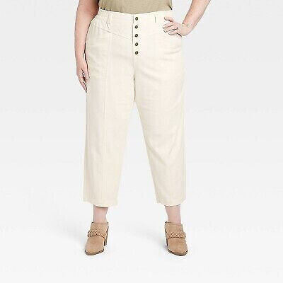 Women's Mid-Rise Tapered Fit Cargo Pants - Knox Rose White 2X