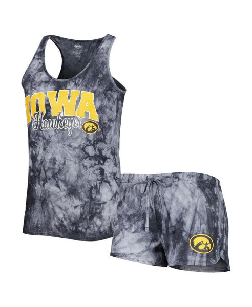 Пижама Concepts Sport Iowa Hawkeyes Tie-Dye  and Shorts