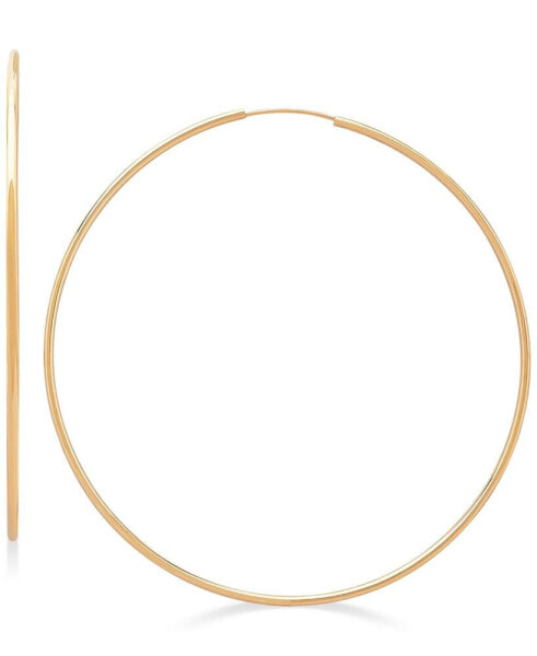 Polished Continuous Hoop Earrings in 14k Gold (2-3/8")