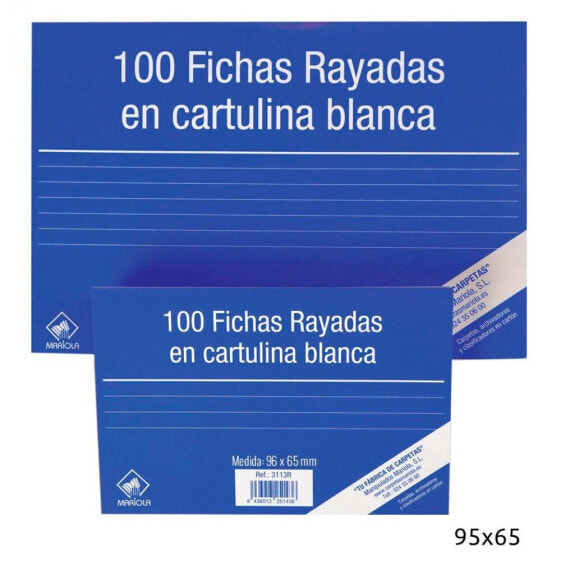 MARIOLA Card Bloc Pack 100 Rayada Sheets 95X65 Nº1