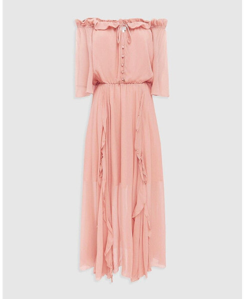 Women Amour Ruffled Midi Dress