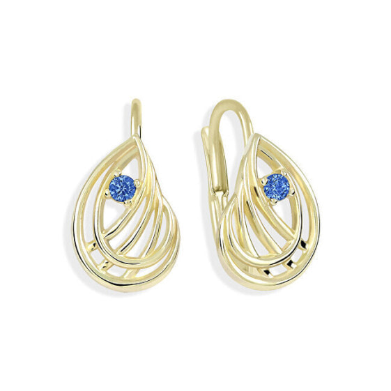 Matching earrings in yellow gold with zircons 236 001 01055 0000660