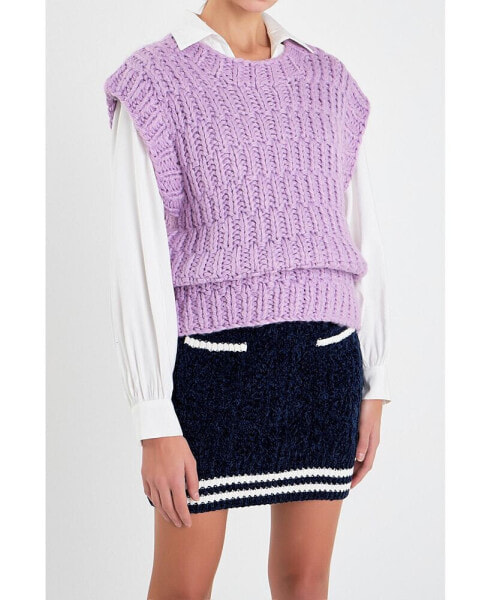 Женский свитер-жилет English Factory Chunky Knit