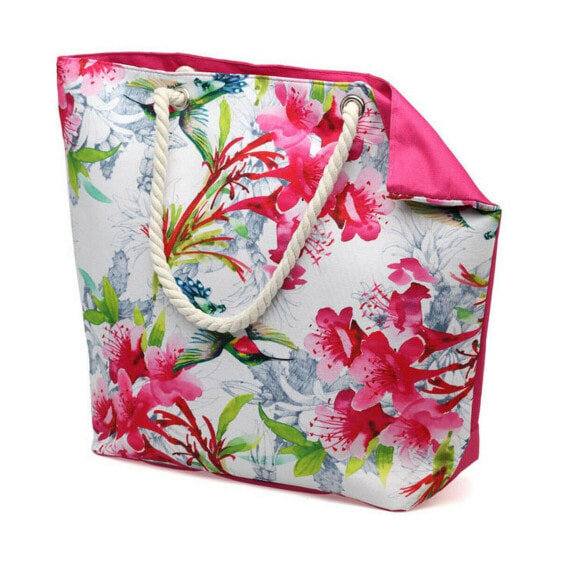 Пляжная сумка 55,5 x 39 cm Розовый Цветы 44 x 37 x 11 cm