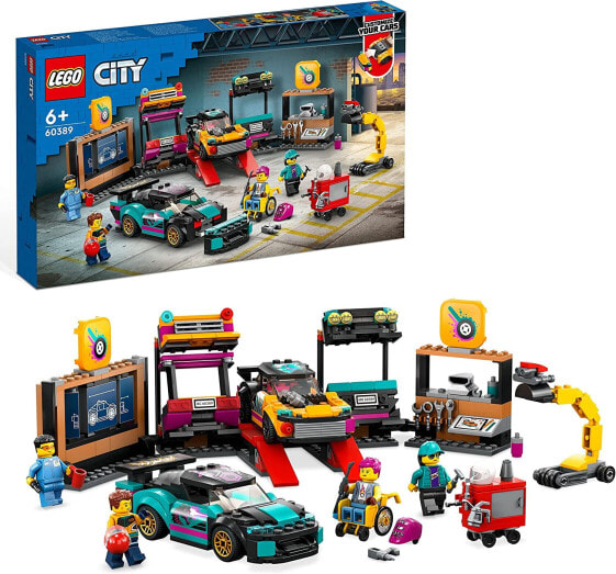 LEGO City Car Workshop, Mechanic's Toy Workshop with Customisable Toy Cars for Boys and Girls from 6 Years, Birthday Gift Idea 60389