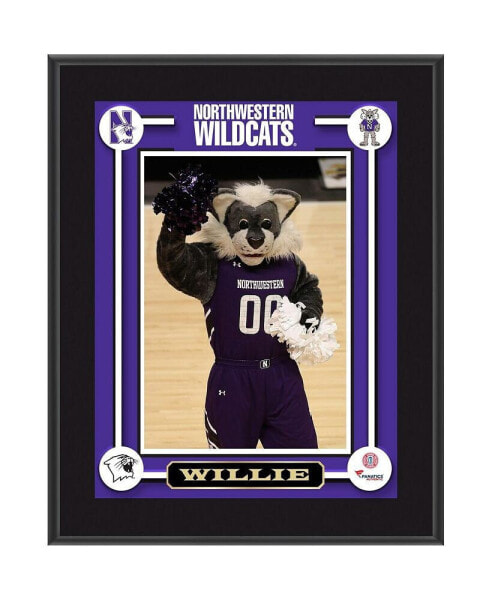 North-western Wildcats Willie Mascot 10.5'' x 13'' Sublimated Plaque