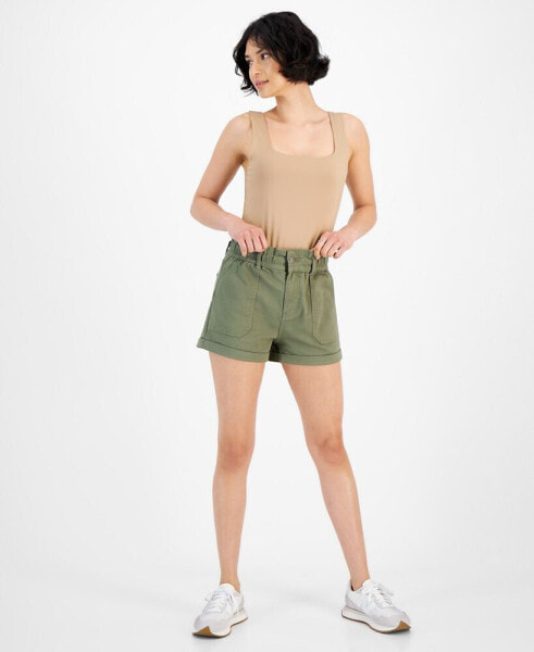 Women's Paperbag-Waist Cuffed Shorts, Created for Macy's