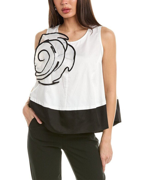 Топ Gracia Big Flower Ruffle Blocked Tank