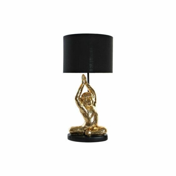 Настольная лампа DKD Home Decor Чёрный Позолоченный полиэстер Смола Обезьяна (25 x 25 x 48 cm)