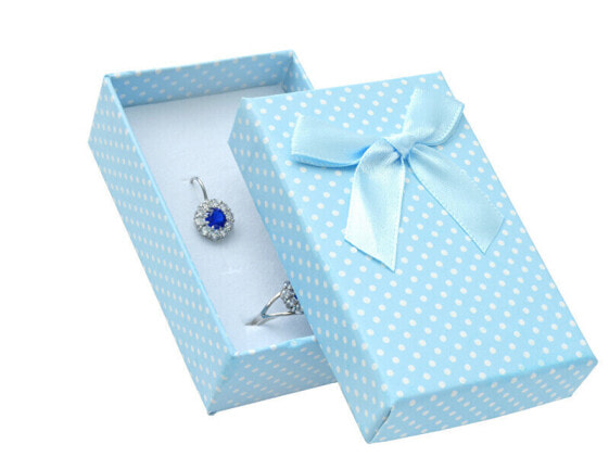 Light blue box with polka dots for jewelry set KK-6/A15