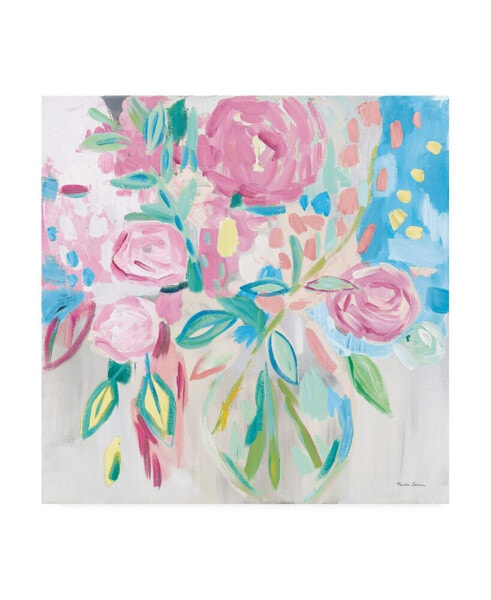 Farida Zaman Summer Pink Floral Pastel Canvas Art - 15.5" x 21"