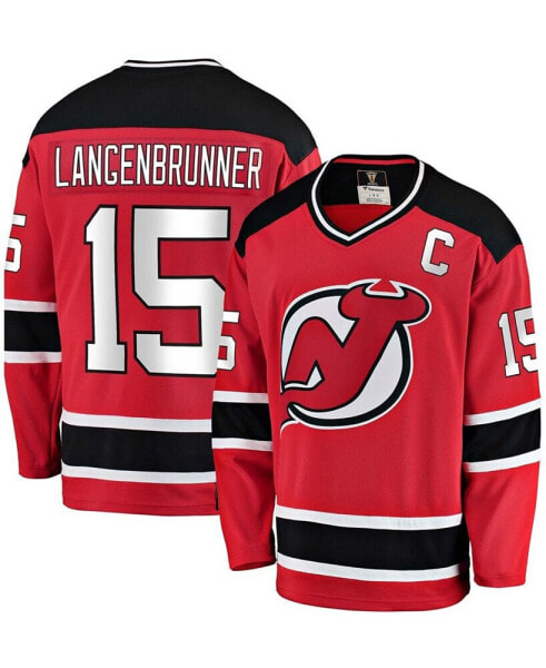 Men's Jamie Langenbrunner Red New Jersey Devils Premier Breakaway Retired Player Jersey
