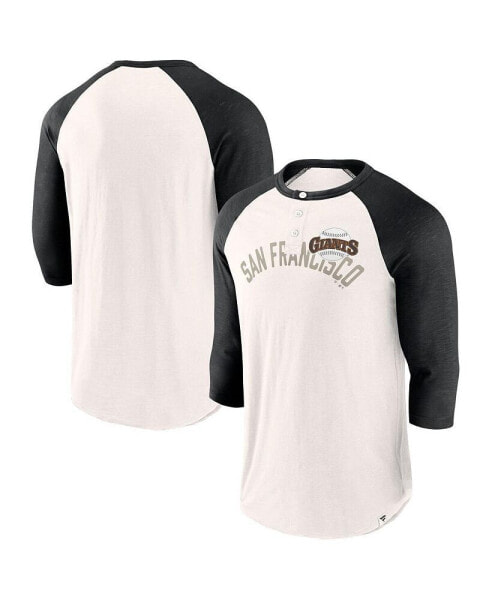 Men's White, Black San Francisco Giants Backdoor Slider Raglan 3/4-Sleeve T-shirt
