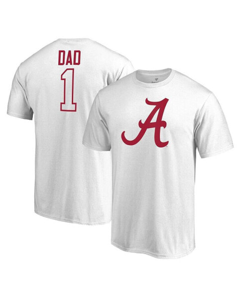 Men's White Alabama Crimson Tide #1 Dad T-shirt