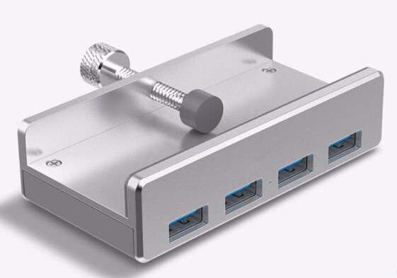 ALLNET ALL-USB3-HUB-4-CLIP - USB 3.2 Gen 1 (3.1 Gen 1) Type-A - USB 3.2 Gen 1 (3.1 Gen 1) Type-A - 5000 Mbit/s - Silver - 1 m - USB