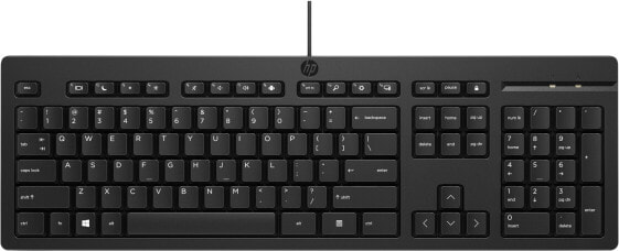 HP 125 Wired Keyboard - Full-size (100%) - USB - Membrane - QWERTY - Black