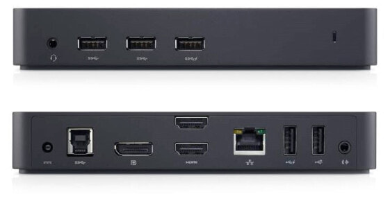 Dell USB 3.0 Ultra HD Triple Vidoe Docking Station D3100 - Wired - USB 3.2 Gen 1 (3.1 Gen 1) Type-B - 3.5 mm - USB Type-A - USB Type-B - 10,100,1000 Mbit/s - 1000BASE-T - 1000BASE-TX - 100BASE-T - 100BASE-TX - 10BASE-T