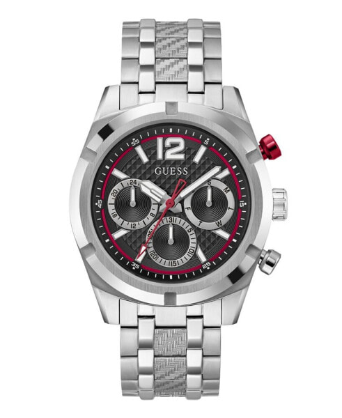 Часы и аксессуары Guess мужские аналоговые наручные часы из стали с серебристым циферблатом 44 мм