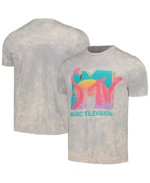 Men's Gray MTV Flamingo Washed T-shirt