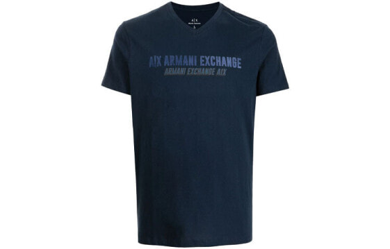 ARMANI EXCHANGE Logo印花短袖T恤 男款 湖蓝色 送礼推荐 / Футболка ARMANI EXCHANGE LogoT 3KZTAJ-ZJV5Z-1510