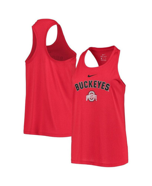 Women's Scarlet Ohio State Buckeyes Arch and Logo Classic Performance Tank Top