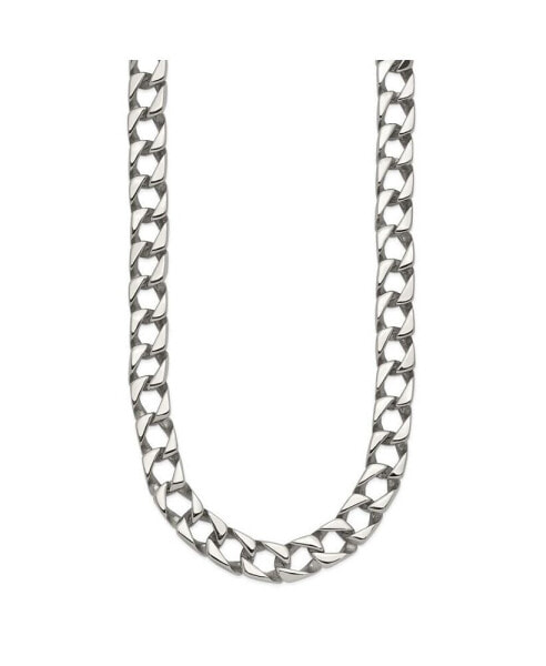 Chisel stainless Steel Polished 24 inch Square Link Necklace