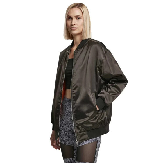 URBAN CLASSICS Oversized Satin bomber jacket