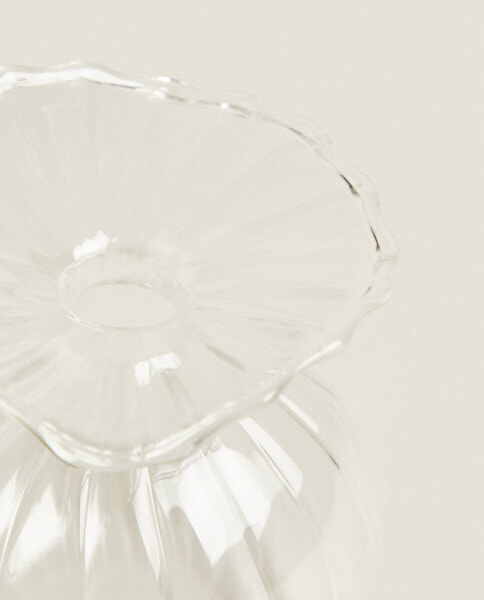 Borosilicate glass mini vase with lines