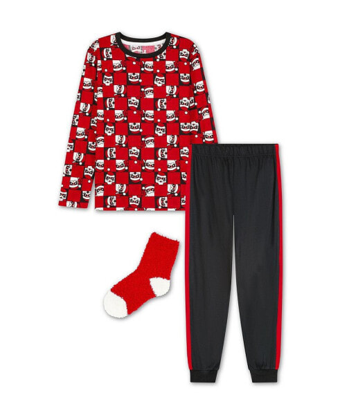 Big Boys Pajama with Socks, 3 Piece Set
