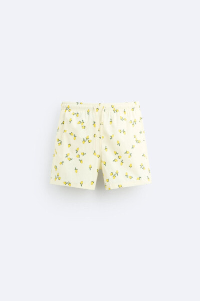Lemon print swimming trunks