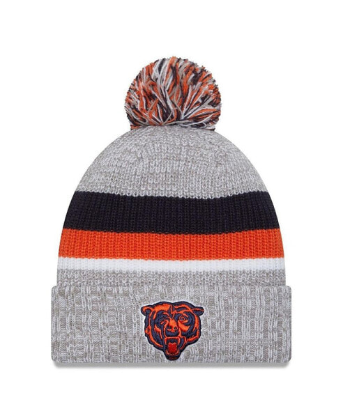 Men's Heather Gray Chicago Bears Cuffed Knit Hat with Pom