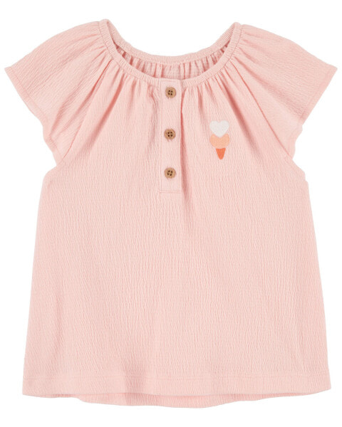 Toddler Ice Cream Crinkle Jersey Top 3T