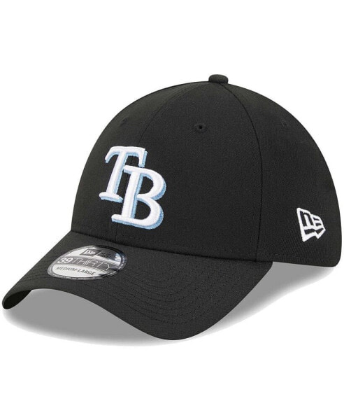 Men's Black Tampa Bay Rays Logo 39THIRTY Flex Hat