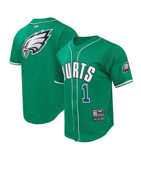 Рубашка мужская Pro Standard Philadelphia Eagles Jalen Hurts в стиле бейсбол, зеленая.