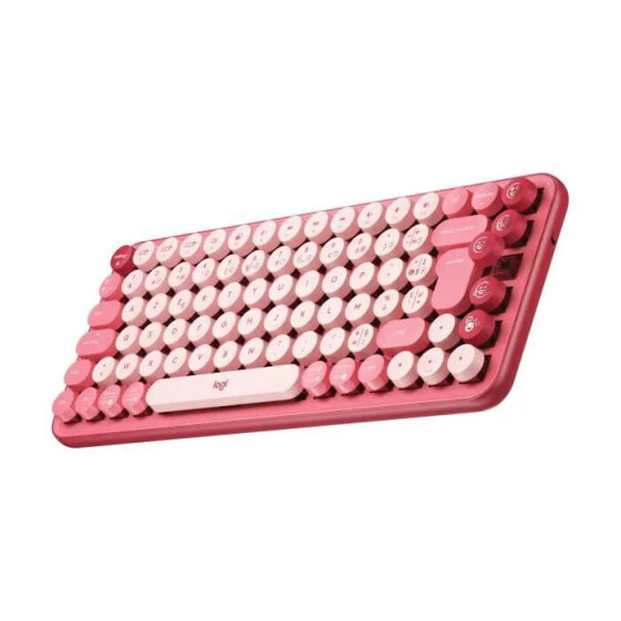 Logitech POP Keys Mechanische kabellose Tastatur mit anpassbaren Emoji-Tasten, Bluetooth oder USB, langlebiges, kompaktes Design Pink