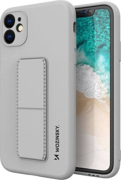 Wozinsky Wozinsky Kickstand Case elastyczne silikonowe etui z podstawką iPhone 11 Pro szary