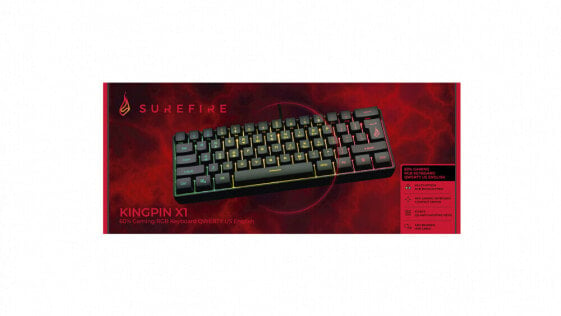 Surefire KingPin X1 - 60% - USB - Membrane - QWERTY - RGB LED - Black