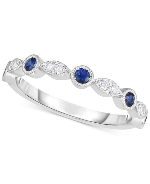 Кольцо Macy's Sapphire & Diamond Band