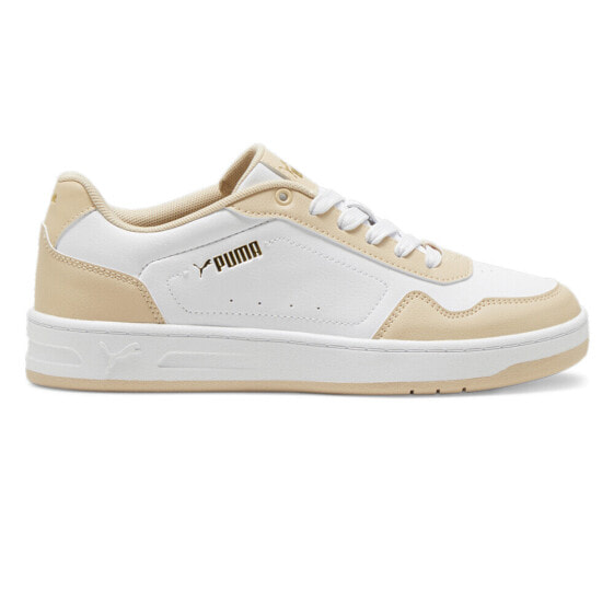Puma Court Classy Lace Up Womens Beige, White Sneakers Casual Shoes 39502105