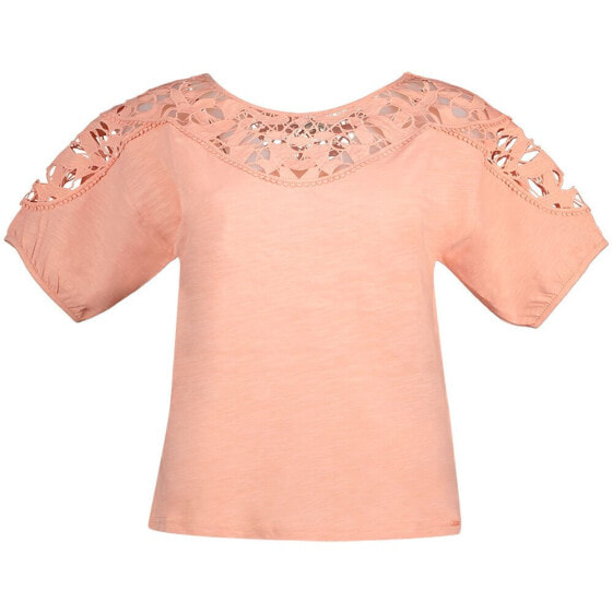 SALSA JEANS Lace-Trimmed short sleeve T-shirt