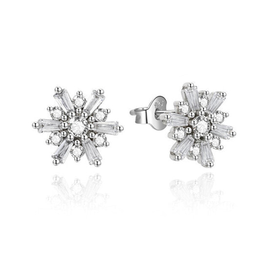 Design silver earrings with zircons AGUP2726