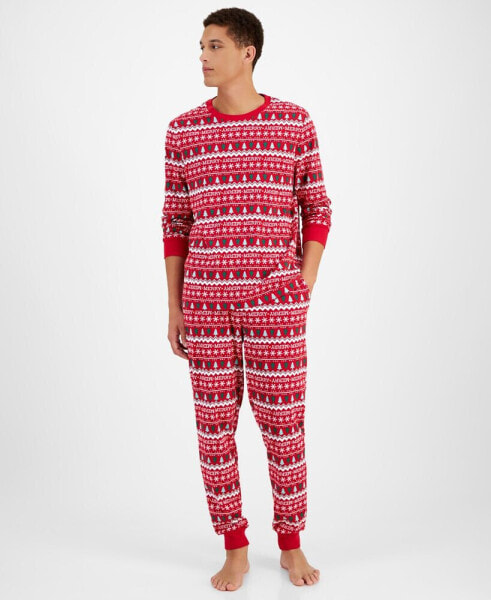 Men's 2-Pc. Merry Mix It Cotton Matching Family Christmas Pajamas, Created for Macy's