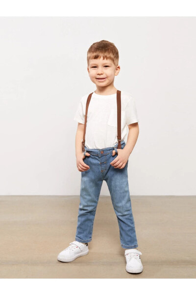 Basic Erkek Bebek Jean Pantolon Ve Pantolon Askısı 2'li