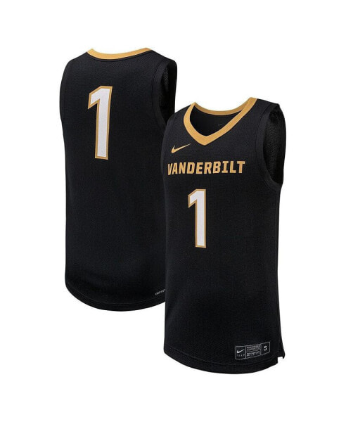 Men's 1 Black Vanderbilt Commodores Replica Basketball Jersey