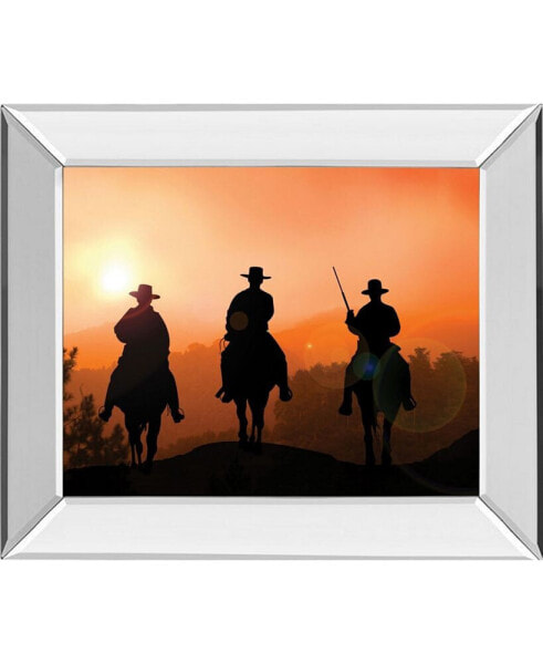 Horse Riders by Jtanki Mirror Framed Print Wall Art - 22" x 26"