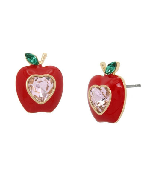 Faux Stone Apple Stud Earrings