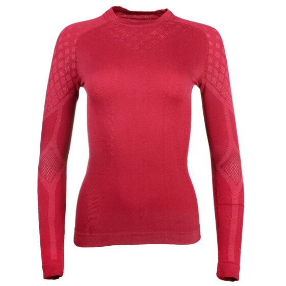 Diadora Act Training Crew Neck Long Sleeve Athletic T-Shirt Womens Red Casual To