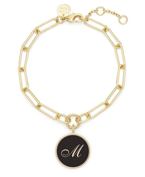 14K Gold Plated Callie Enamel Initial Bracelet